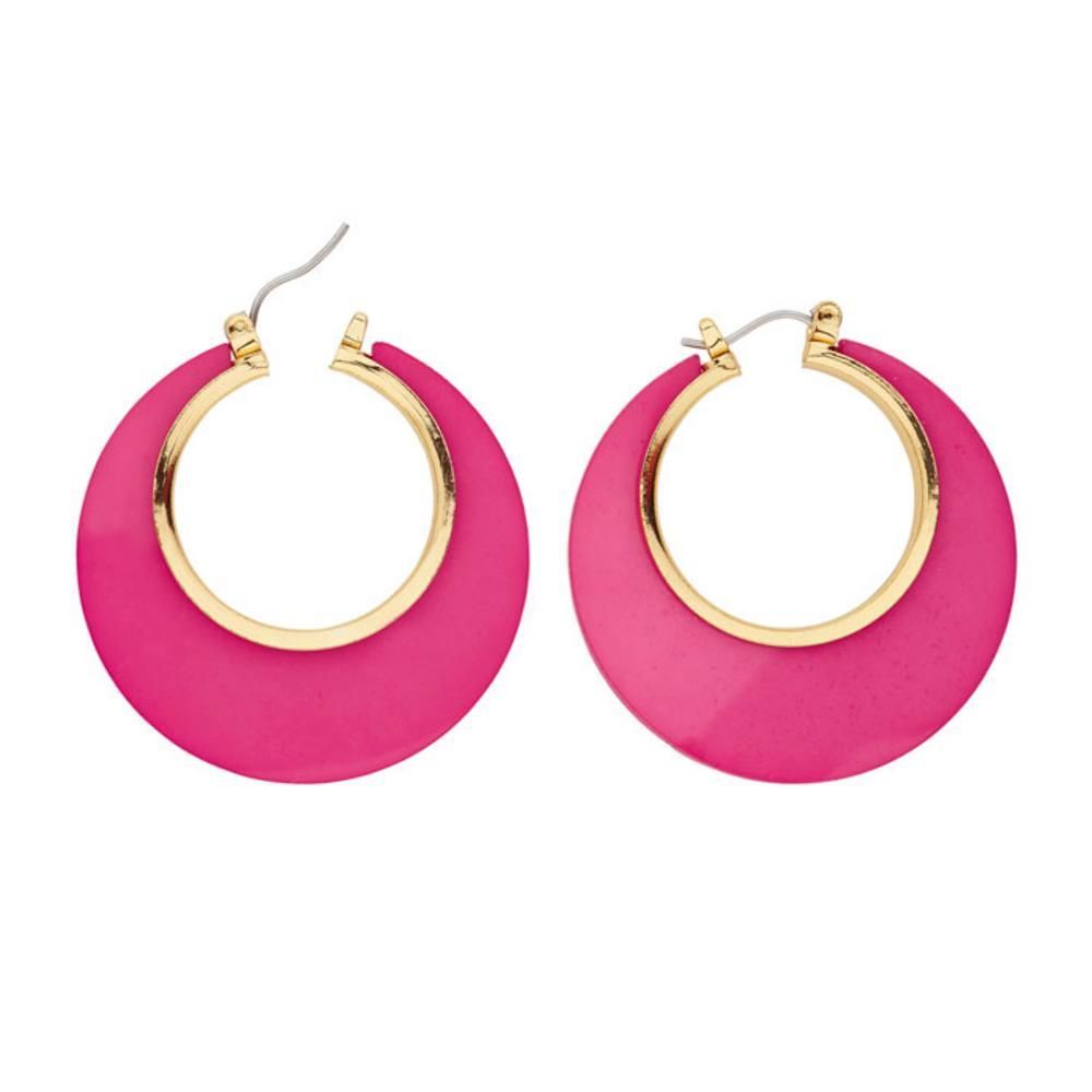 Pair of  PINK & GOLD DISCO EARRINGS