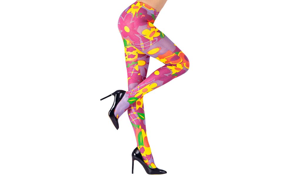 Pk 12 FLOWER PANTYHOSE 40 DEN