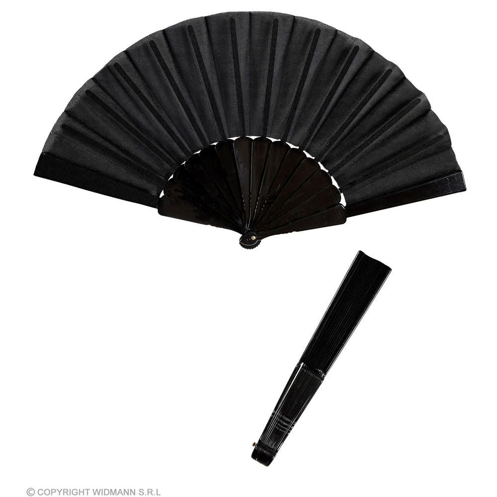 "BLACK FABRIC FAN" 23 cm