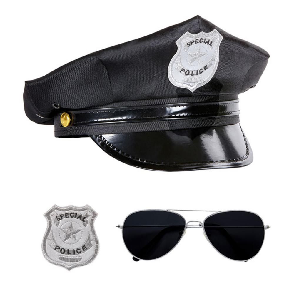 POLICE OFFICER SET (hat, glasses, badge)