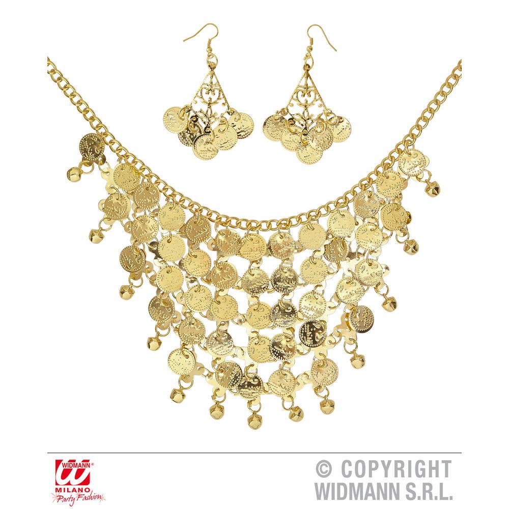 GOLD COIN EARRINGS & NECKLACE