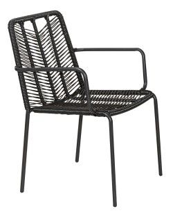 KARDITSA Μεταλλική Στοιβαζόμενη Πολυθρόνα Με Rattan