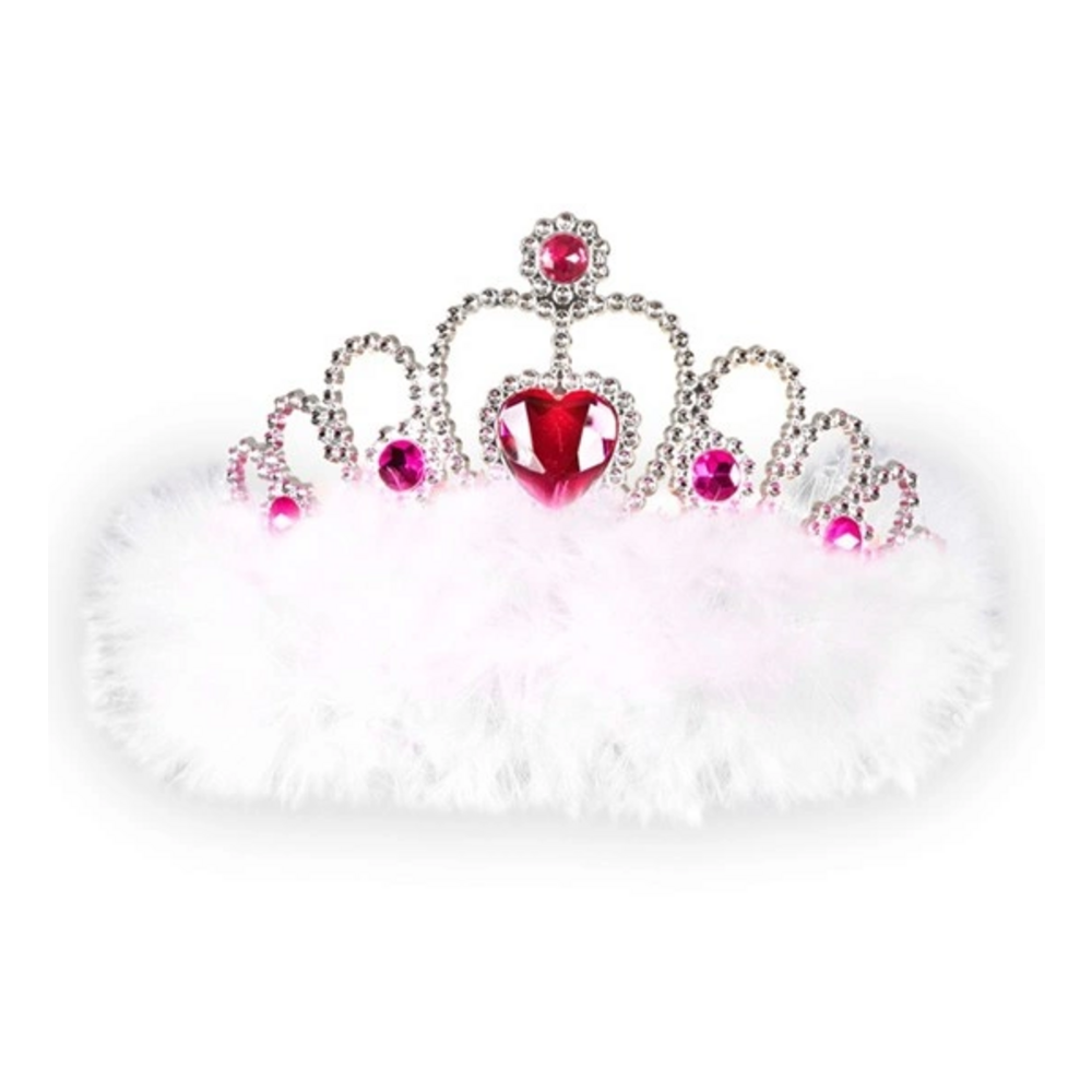 GIRLS NIGHT OUT TIARA WITH GEMS & MARABOU