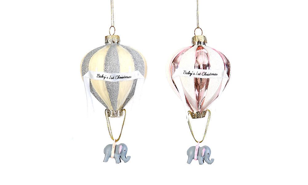 12/48-2Asst 14cm glass parachute ornament