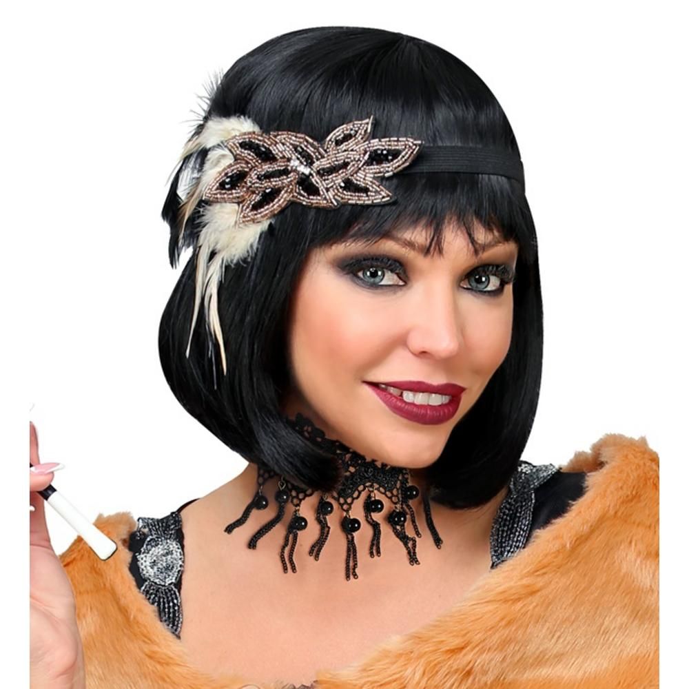 BLACK PEARLS & CHAINS LACE CHOKER