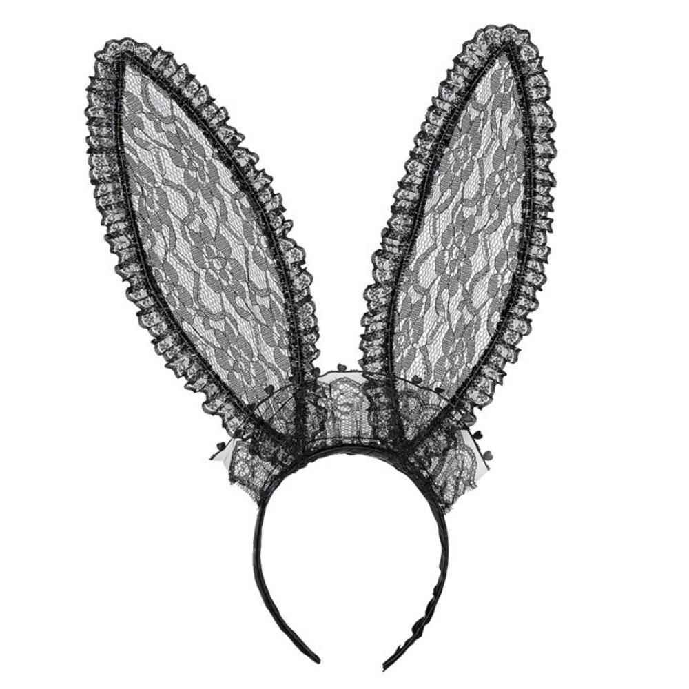 BLACK LACE BUNNY EARS bendable