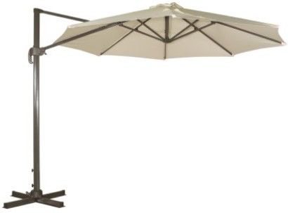 Γωνιακή Στρογγυλή Ομπρέλα Περιστρεφόμενη  Εκρου 300cm