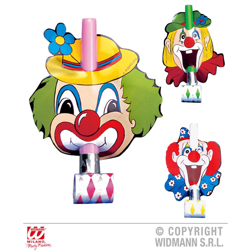 "Set of 6 CLOWN BLOW-OUTS" 3 styles ass.