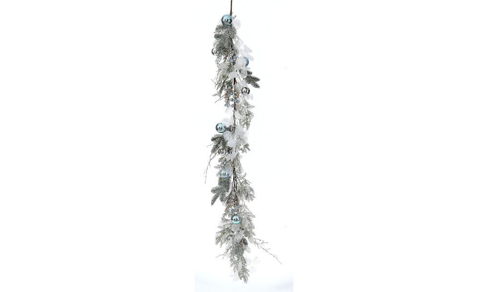 1/24-175cm Garland w/acqua plastic balls