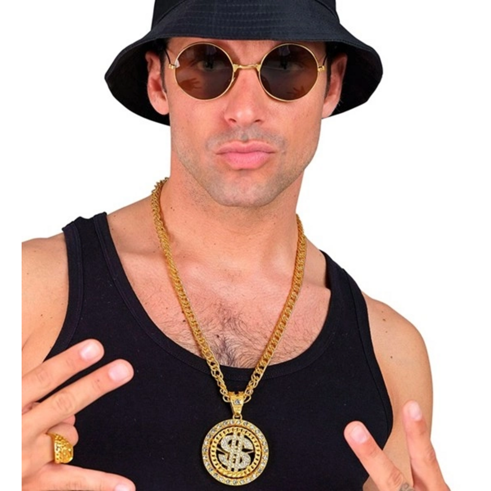 STRASS DOLLAR NECKLACE  70 cm