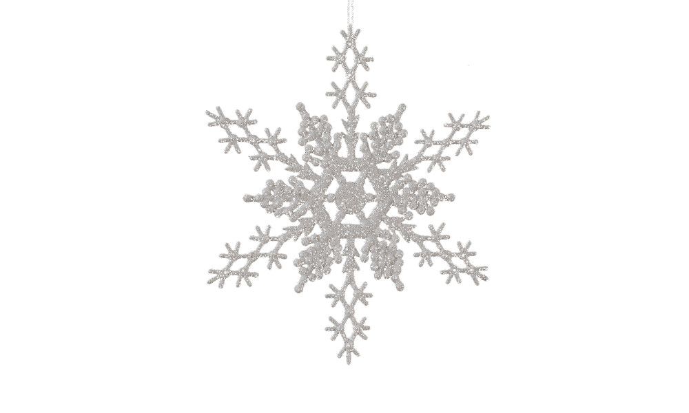 12/216-27cm glitter snowflake orn