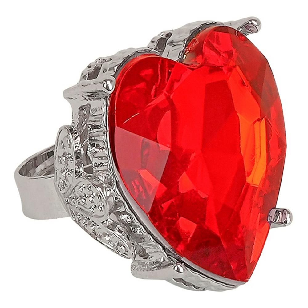 RED GEMSTONE HEART RINGS in display box