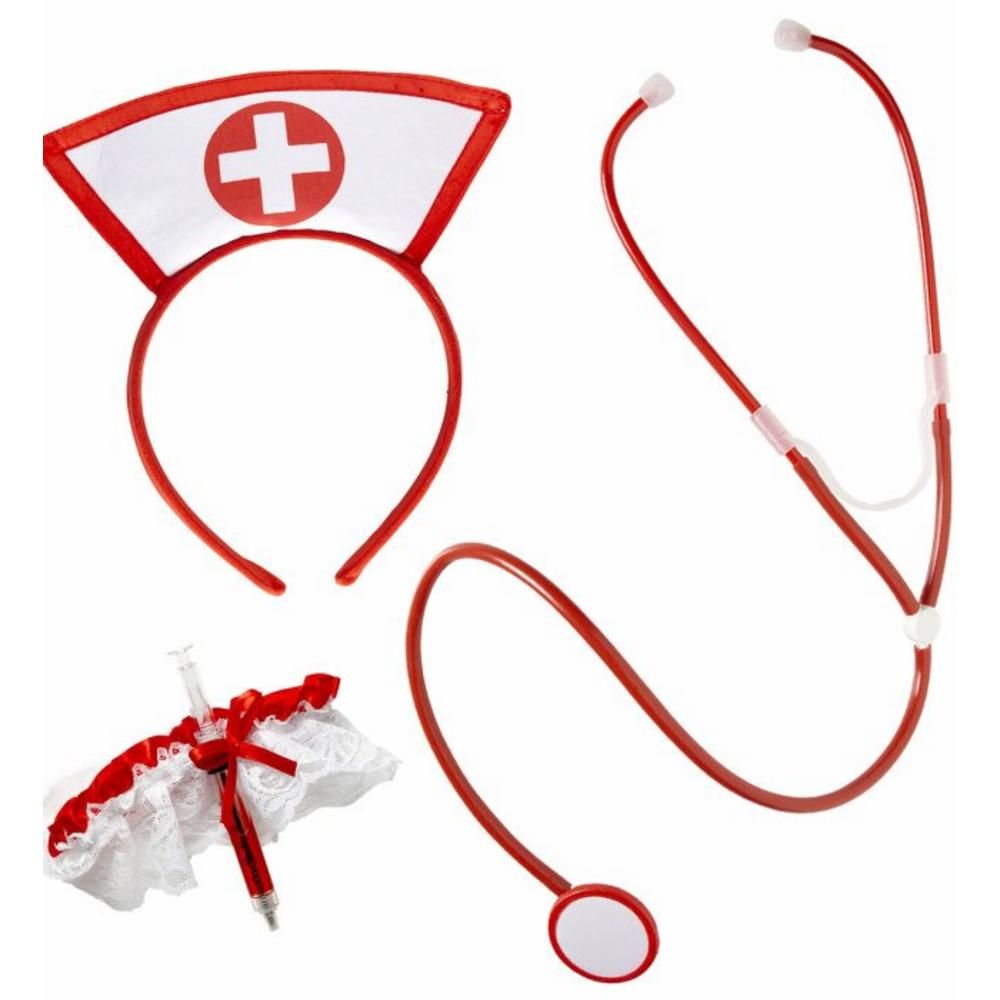 NURSE SET (headpiece, garter with syringe, stethoscope)