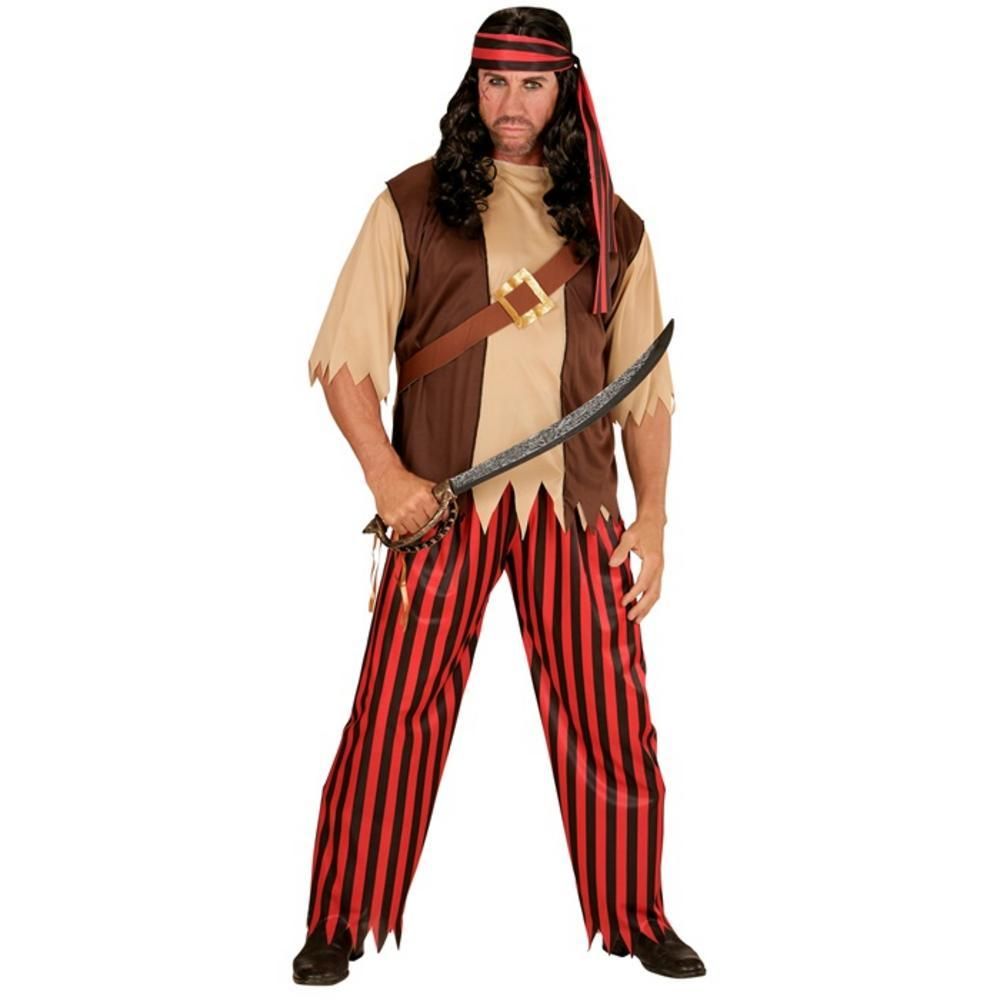 PIRATE  (shirt with vest and belt, pants, head scarf) (XL)