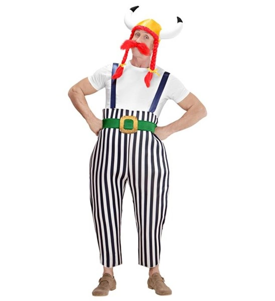 GAULOIS (maxi pants with braces, belt, helmet with plaits, moustache.. (XL)