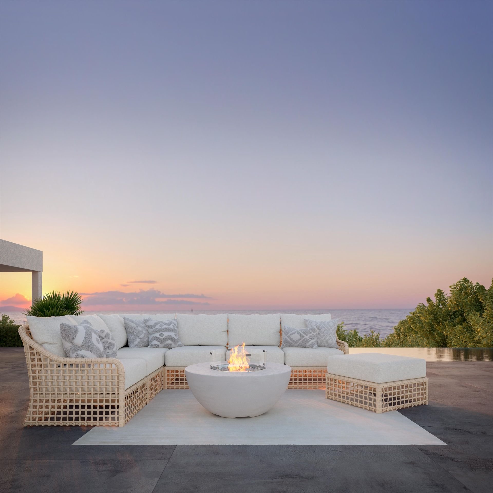 Kiawah/C Γωνιακό Set 8-τεμαχίων